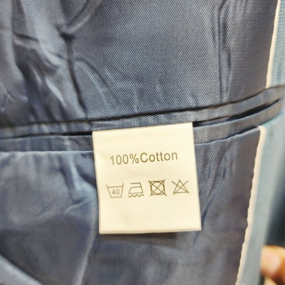 Coofandy Mens Blue Blazer Jacket Size L Button Closure - Picture 10 of 10